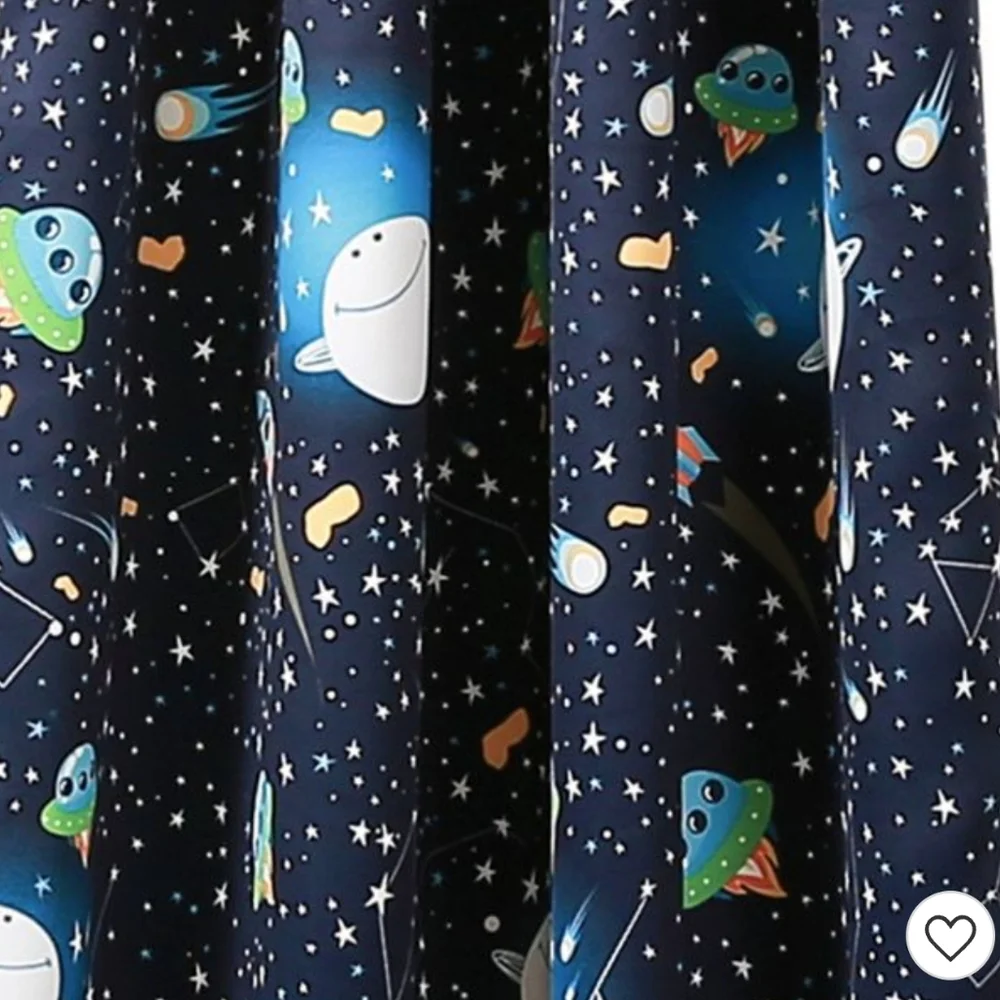 💙Universe Room Darkening Window Curtain Panels Navy - Lush Décor